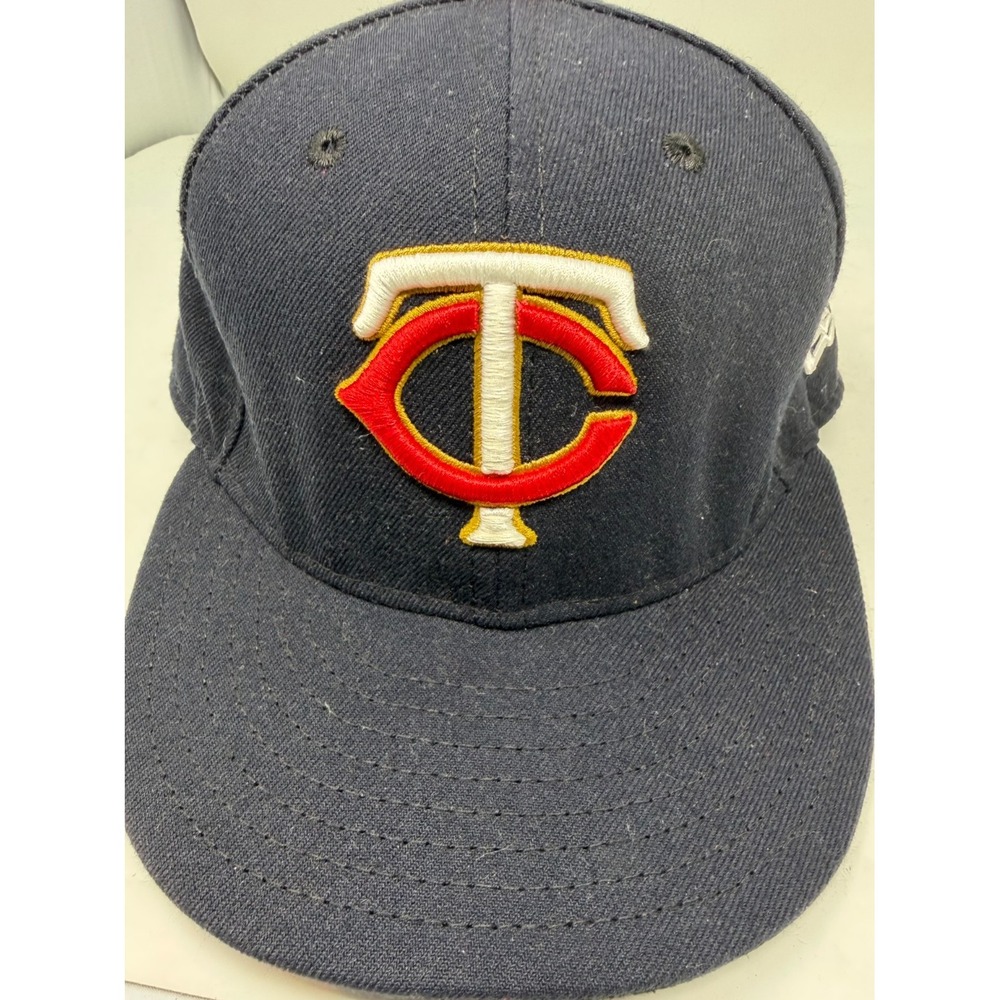 Vtg Minnesota Twins New Era 59FIFTY Fitted Hat Size 7 3/8 MLB On-Field Cap